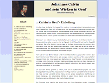 Tablet Screenshot of calvin-in-genf.de